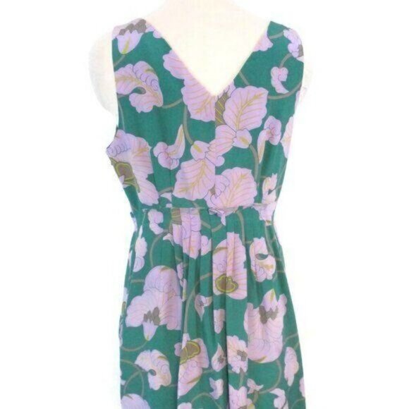 Tibi Green Pink Floral Silk Spring Dress size 10 - Picture 3 of 5